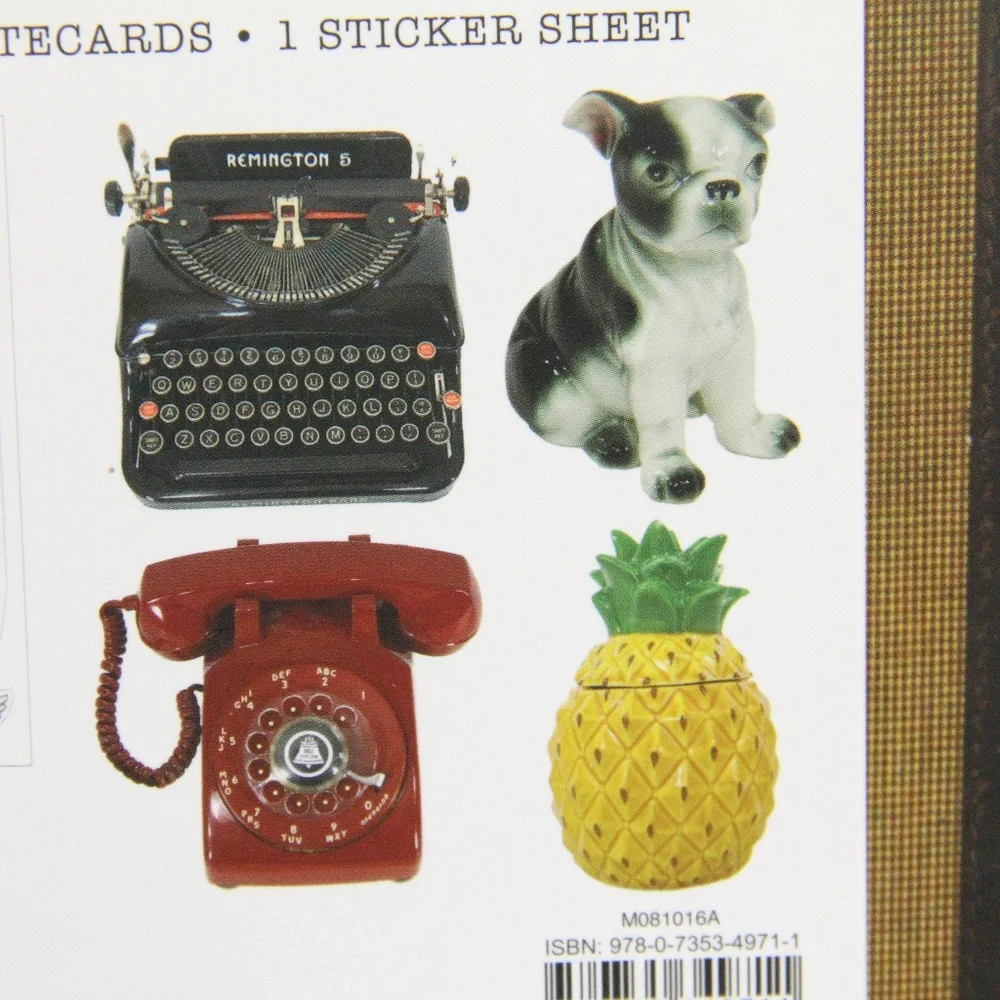 Galison Shaped Notecards Set NEW Dog Puppy Sticker Retro Vintage style gift